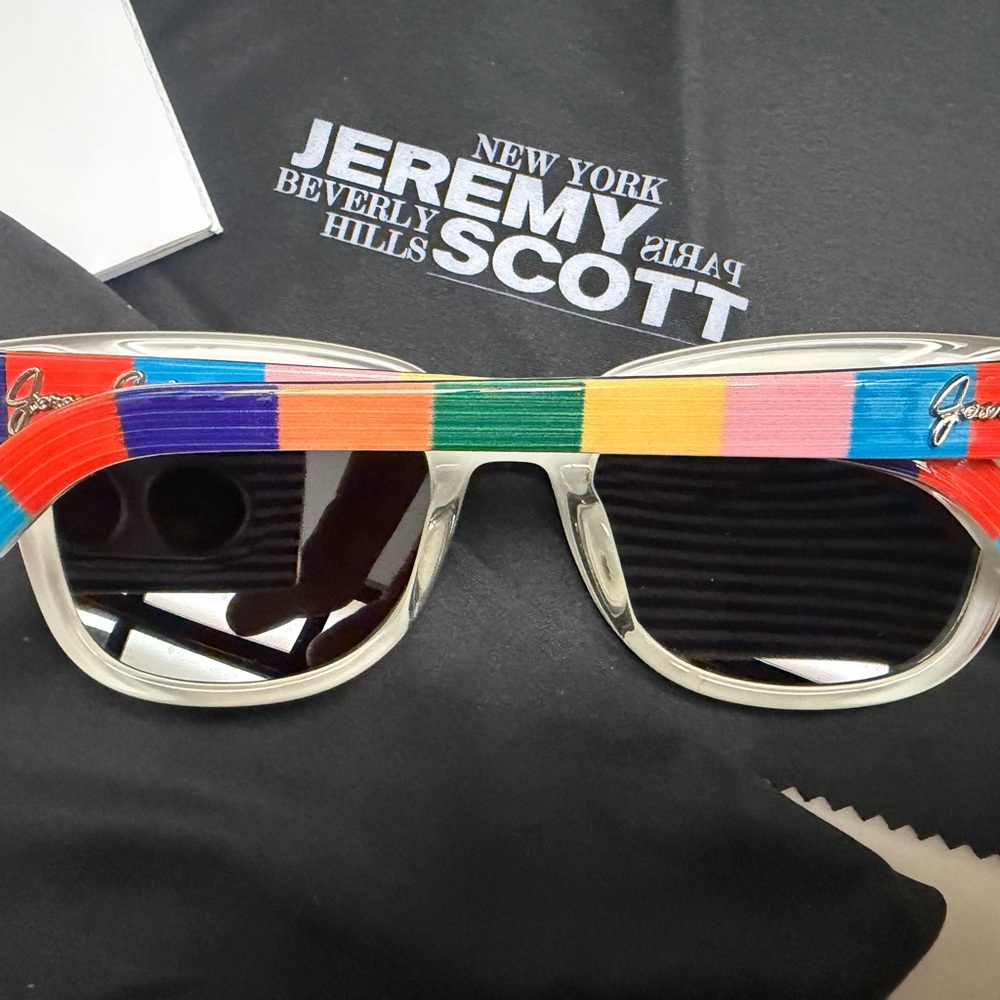 Jeremy Scott Vibrant Multicolor Colorblock Sunglasses // - Picture 4 of 6